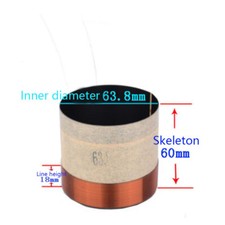 1pcs 63.8mm 8ohm 8Ω Black Aluminum Skeleton Bass Voice Coil Speaker Accessories picture