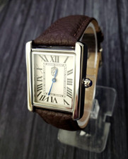 Pierre Lucerne 1888 Tank Vintage Style Men Dress Watch Swiss Inspired Brown Band picture