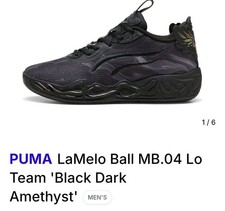 Puma MB04 Lo Team Black Dark Amethyst SZ 10 Basketball 312174 01 New Without Box picture
