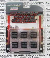 2024 Greenlight 1:64 Midnight Drags Diorama Set of (6) GARAGE TOOLBOX BOXES picture