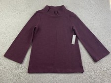 NWT Chico's Size 0 Flare Mock Textured Shirt Tunic Popover Top in Royal Bordeaux picture