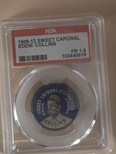1909–12 Sweet Caporal Eddie Collins Tobacco Pin PSA 1.5 FR Hall of Fame picture