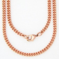 Solid Copper Necklace Chain Fine 3mm Cuban Curb Chain Necklace NC71 Solid Copper picture