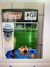 Coleman Steel Pro 12ft x 33in Round Above Ground Pool Steel Pro Blue NEW picture