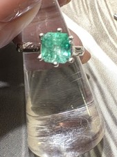 Natural Colombian Emerald Ring – Size 8 – 18K Gold Plated picture
