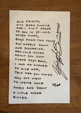 Zach Bryan Handwritten Lyrics And Autographed 51/100 picture