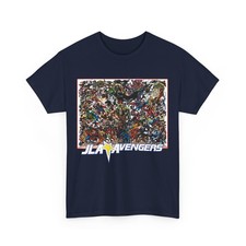 JLA Avengers T-Shirt - George Perez Art - DC & Marvel Crossover - Superman picture