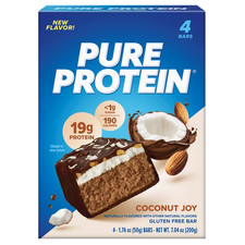 Pure Protein Bars, Coconut Joy, Gluten Free, 19g Protein, 1.76 oz, 4 Count picture