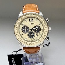 Authentic Citizen Men's CA4500-08X Eco-Drive Classic Chronograph Leather Watch picture