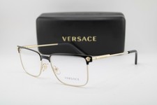NEW VERSACE MOD. 1276 1371 BLACK GOLD GUNMETAL AUTHENTIC EYEGLASSES 55-17 picture