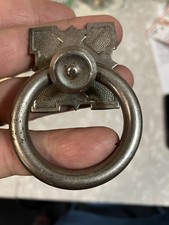 AMAZING RARE APOTHECARY VICTORIAN SILVER “CRAFTSMAN” EASTLAKE ANTIQUE RING-PULL picture