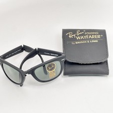 Vintage Ray-Ban Wayfarer Folding Sunglasses G-15 Lens Bausch & Lomb Case Unused picture
