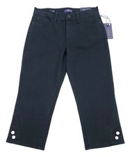 NYDJ Ariel Crop Jeans Women's Size 2P Lift Tuck Technology Black Denim NWT picture