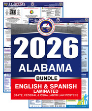 2026 Alabama AL LABOR LAW POSTER (Federal & State) Bundle Laminated picture