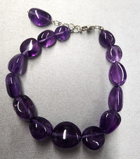 Jtv Purple Canela Amethyst Rhodium Over Sterling Silver Bracelet 7.5