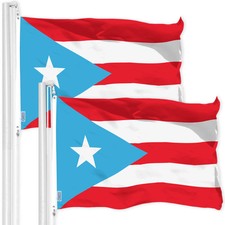 G128 2 Pack: Puerto Rico Light Blue Flag 4x6 Ft Printed 150D Polyester picture