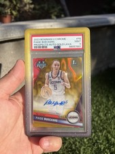 Topps 2023-24 Bowman U Chrome Paige Bueckers BCPA-PB Gold Lava /50 Auto PSA 9 picture