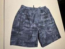 Lululemon Shorts Men's Medium Blue Print Pace Breaker T.H.E Lined Gym Yoga picture