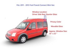 Fits 11-13 Ford Transit Connect Driver Left Rear Quarter Movable Window Glass picture