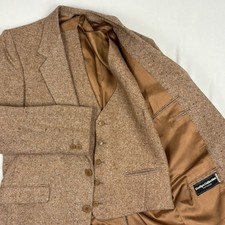 VTG 80s Europa Collection Donegal Wool Tweed Sport Coat/Vest 38R Surgeon Cuff picture