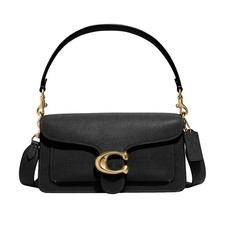 COACH CH857 Tabby Shoulder Bag 26 Polished Pebble Leather Black Gold Outlet picture
