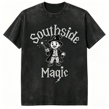 Southside Magic Wizard Retro Black White Graphic T-Shirt picture