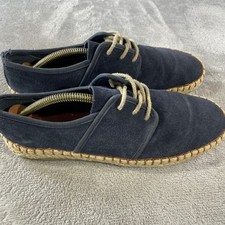 SeaVees Sorrento Sand Shoe Mens 8.5 Navy Suede Espadrille Beach Resort Vacation picture
