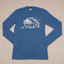 Y2K Adio Thermal Shirt Mens Small Blue Graphic Waffle Knit Skate Long Sleeve picture