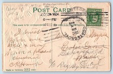 DPO (1894-1916) Coast Grove MI Postcard Christmas Ringing Bell Pinecone Embossed picture