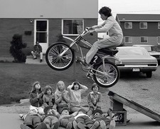70's Evel Knievel Inspiration Bycicle Jump POSTER 24 X 18 picture