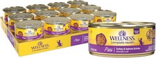 Wellness Grain Free Wet Cat Food Turkey Salmon Canned 24 Pack 5.5 Ounce picture