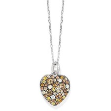 Brighton Sweet Love Heart Crystal Necklace NWT $98 Topaz picture