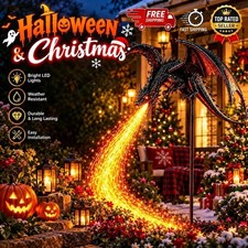 Solar Powered Gothic Winged Dragon Flame Effect Fire Garden/Pathway StakeLight u picture