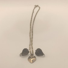 Sterling Silver Strawberry Vintage Jewelry Set Necklace Pendant & Earrings  picture