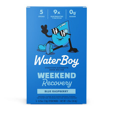 Waterboy Weekend Recovery Hydration Powder Packets, Blue Raspberry, 5 Count picture