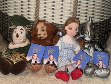 Vintage 1998 Warner Bros Wizard of Oz Plush Lot Dorothy Lion Scarecrow Tin Man picture