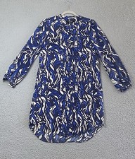 ISABEL MARANT Salvia Dress Size 38 Blue 100% Silk Ruffle Pleated French Designer picture