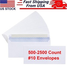 #10 Business Security Letter Envelopes Self-Seal Windowless Security 500-2500ct picture