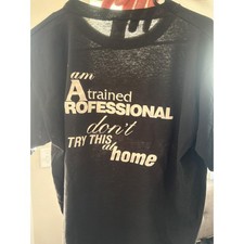 Vintage Don't Try This At Home Paper Thin Large T-Shirt Single Stitch Black picture