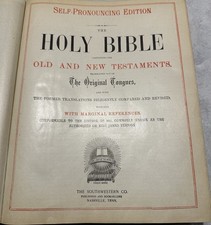 Homan  King James 1890’s? Historical Bible Old And New Testament Leather Bound picture