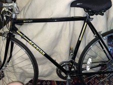 1984 Schwinn World Sport 4130 Chromoly Black With White And Yellow Stripes. picture