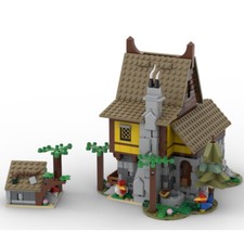 ZITIANYOUBUILD Medieval Cottage Hut with Little Wood Shack Building Toys 977 picture