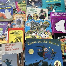 Vintage Witch Book Lot Of  17 Halloween Children's Witch Books Ghost George Gus picture