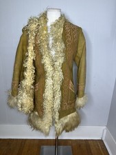 Vintage 60s Hippy Boho Penny Lane Lamb Fur Coat With Bag picture