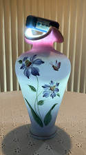 Large Honor collection showcase vase  13” Fenton Blue Burmese. “purple passion” picture