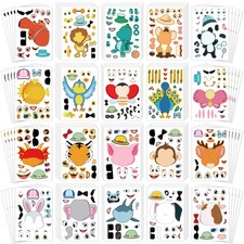 Sinceroduct 100PCS Make Your Own Stickers for Kids, Make-a-Face Colorful picture