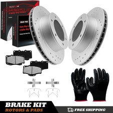 Front Drilled Brake Rotors Ceramic Brake Pads Kits for Toyota 4Runner Tacoma picture