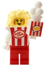 NEW LEGO POPCORN COSTUME MINIFIG with pop corn box female halloween city town picture