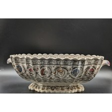 Antique Copeland Spode Florence Floral Footed Oval Centerpiece Vegetable Bowl picture