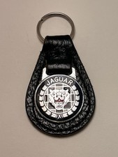 Vintage 1960s Jaguar Keyring Checkerboard Growler Key Fob Made In England picture